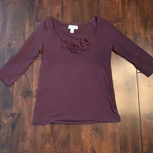 🎉3 for $15 Sale🎉 Loft XS 3/4 sleeved plum top